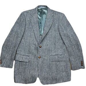 Stanley Blacker Harris Tweed 100% Pure  Scottish Wool Herringbone Suit Coat, 42‎